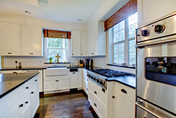 black granite white cabinets Granite kitchen - Talladega Talladega